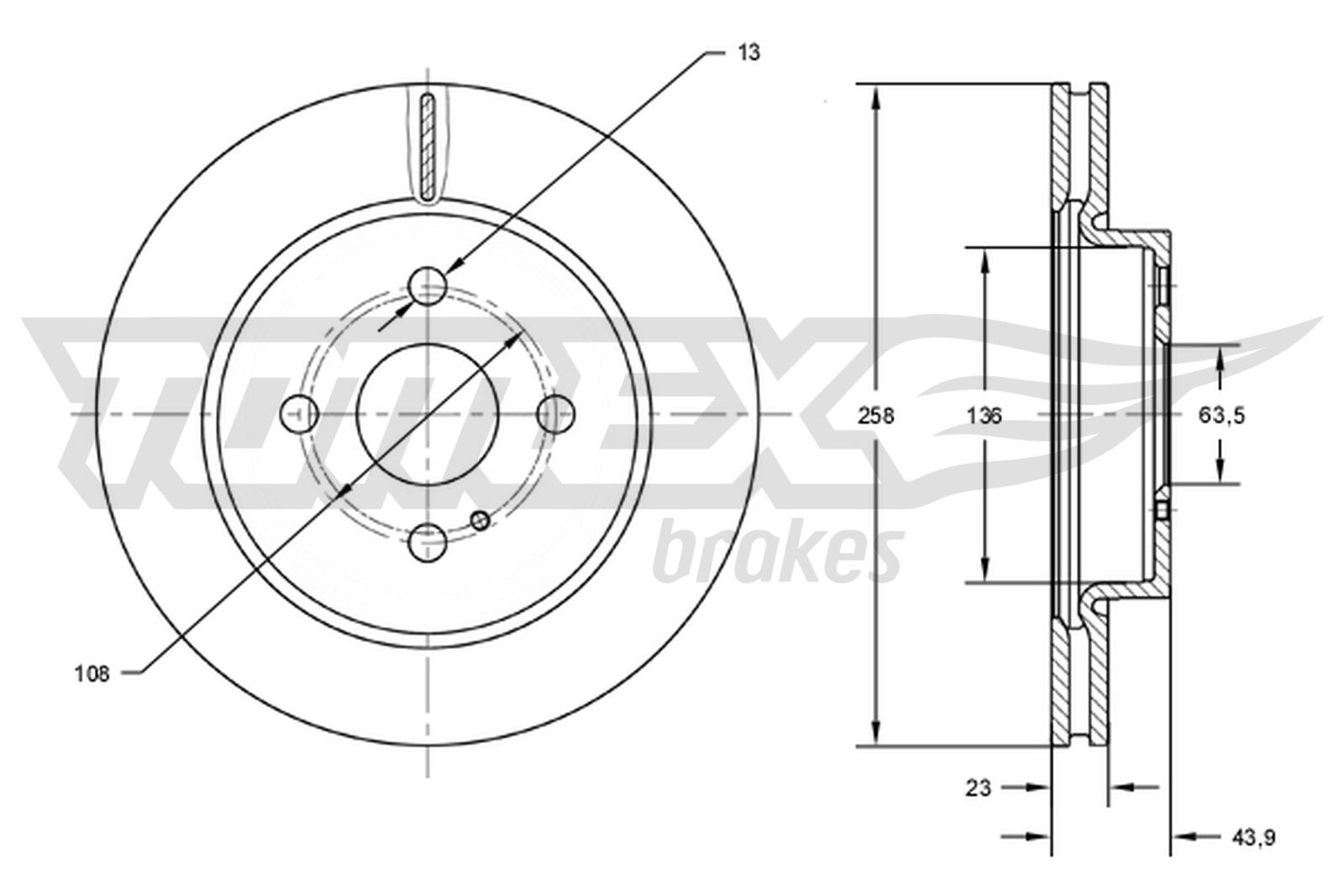 Brzdový kotúč TOMEX Brakes
